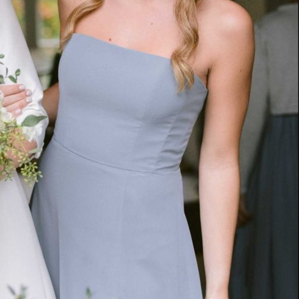 Jenny Yoo Essie Bridesmaid Dress-Mayan Blue-Size 4